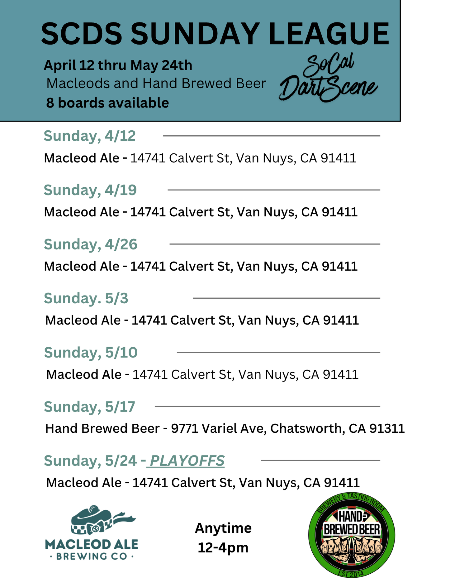 Sunday League Registration at Macleods